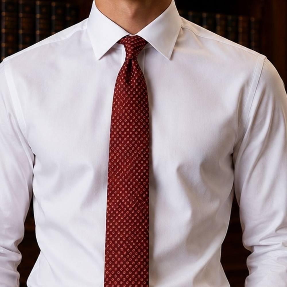 Kiton Silk Tie with a Brown Field and Repeating Rose Pink Medallions